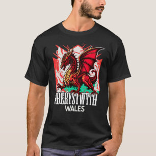 Camiseta Aberystwyth Wales Bandera Gales Y Ddraig Goch Drag