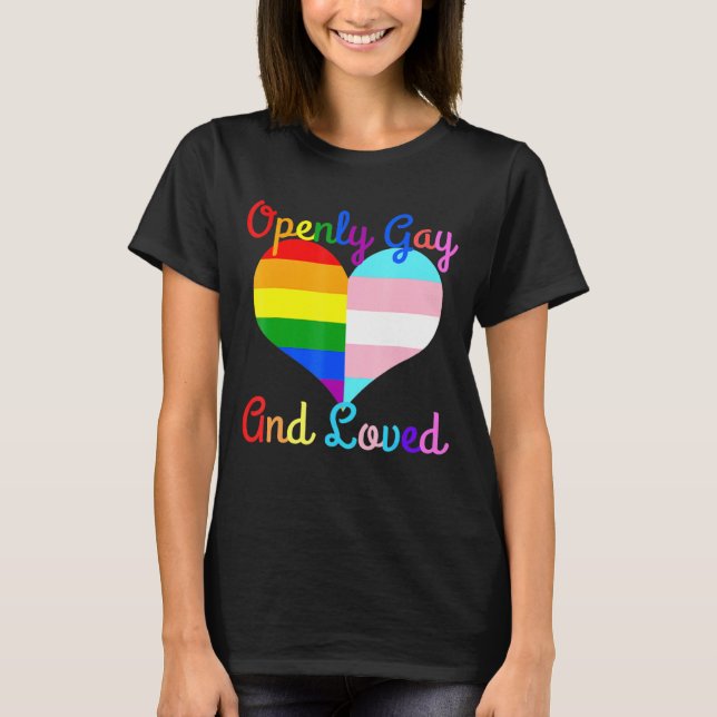 Camiseta Abiertamente Gay Amado Orgullo Orgullo Orgulloso H (Anverso)