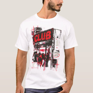 Camiseta ABIERTO TARDE — Gráfico de cartel de club subterrá