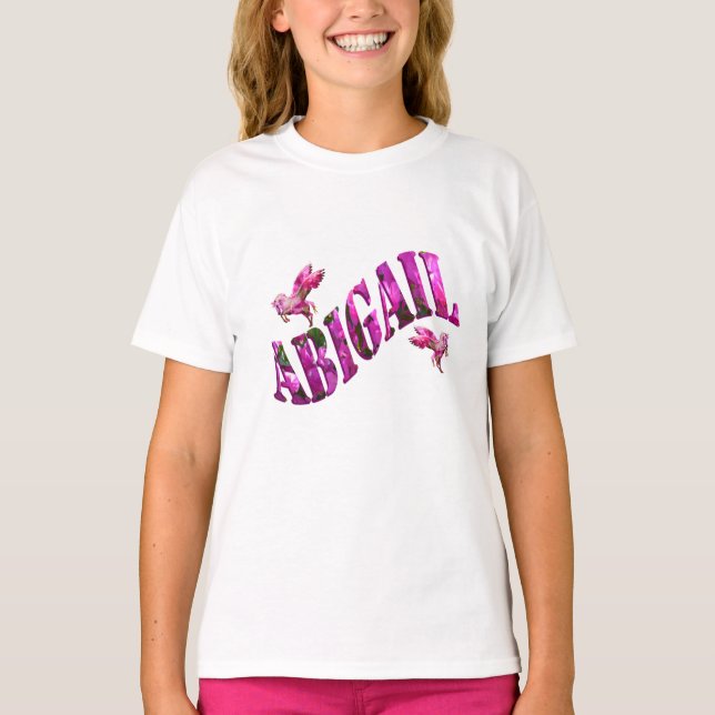 Camiseta Abigail, Logo De Nombre De Chicas Hecho A Partir D (Anverso)