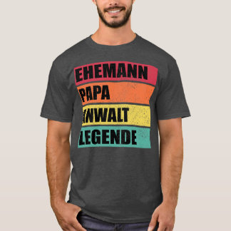 Camiseta Abogado de hombres papá leyenda de esposo Boda pad