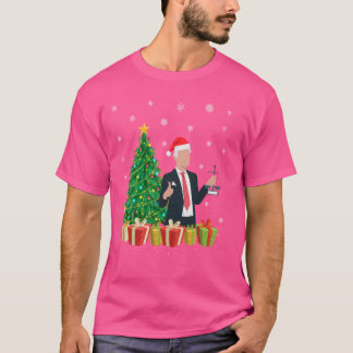 Camiseta Abogado de Navidad Árbol iluminando Santa Hat abog