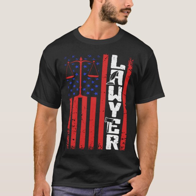 Camiseta Abogado estadounidense Bandera Abogada Estudiante  (Anverso)