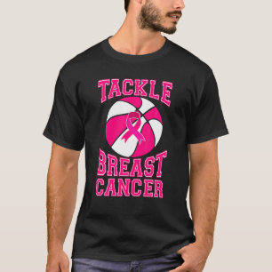 Camiseta Abordar el baloncesto de la cinta rosa del cáncer 