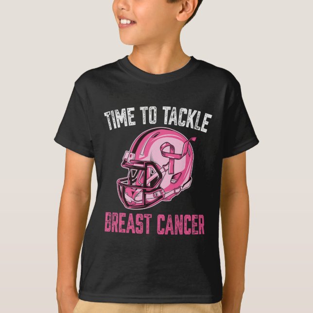 Camiseta Abordar el cáncer de mama Casco de Fútbol Cinta Ro (Anverso)
