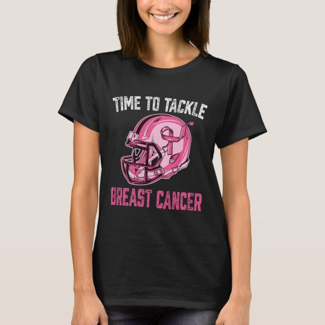 Camiseta Abordar el cáncer de mama Casco de Fútbol Cinta Ro (Anverso)