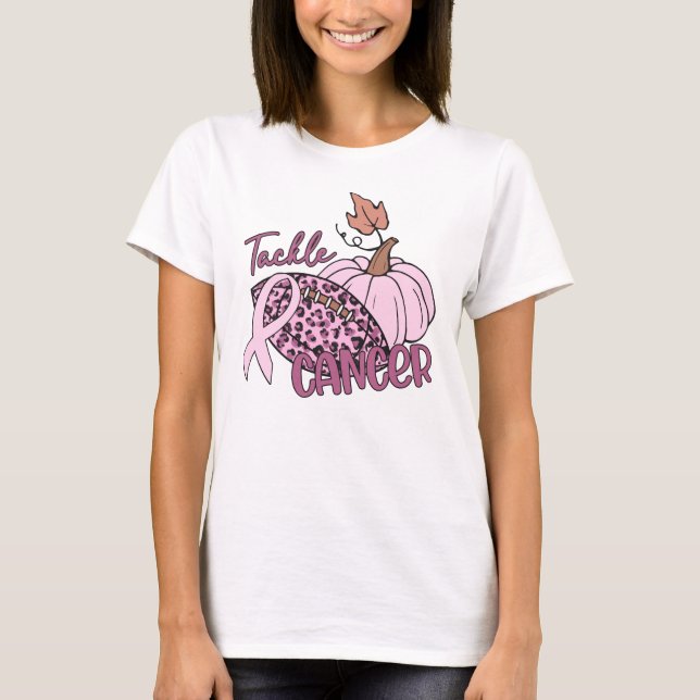 Camiseta Abordar el cáncer de pulpa de fútbol cáncer de mam (Anverso)