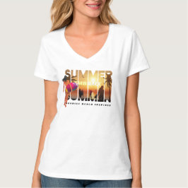 Camiseta Abordar el verano | Mujeres de cuello-V