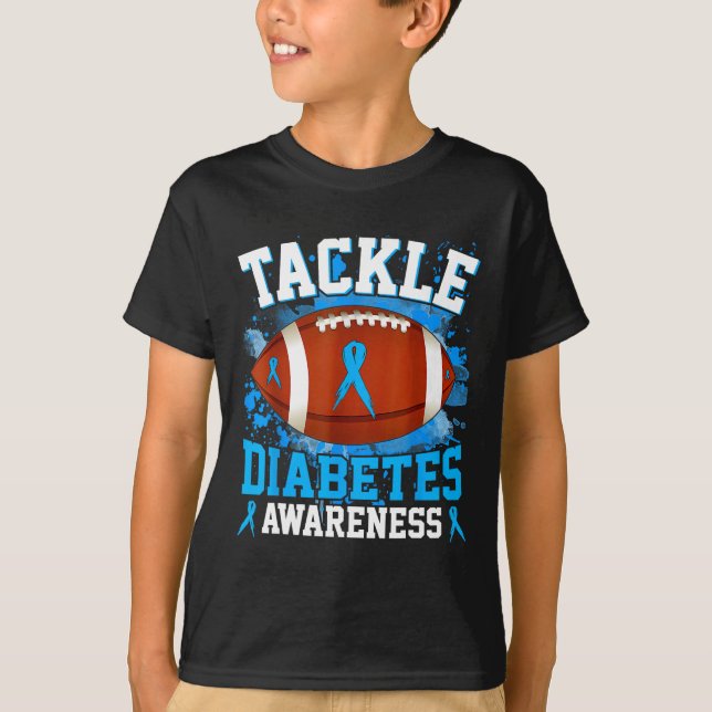 Camiseta Abordar la diabetes de fútbol conciencia niño Cint (Anverso)