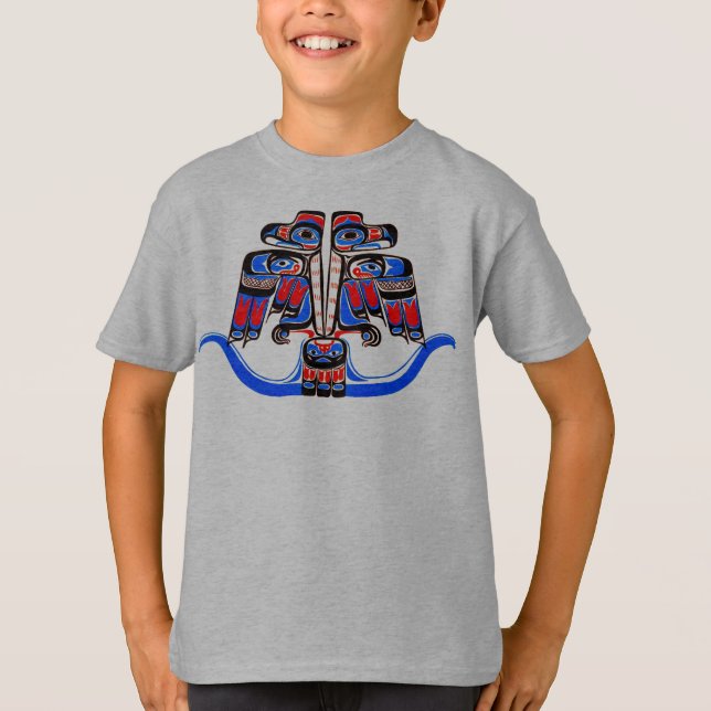 Camiseta Aborigen aborigen tribal de tiburón doble haitiano (Anverso)