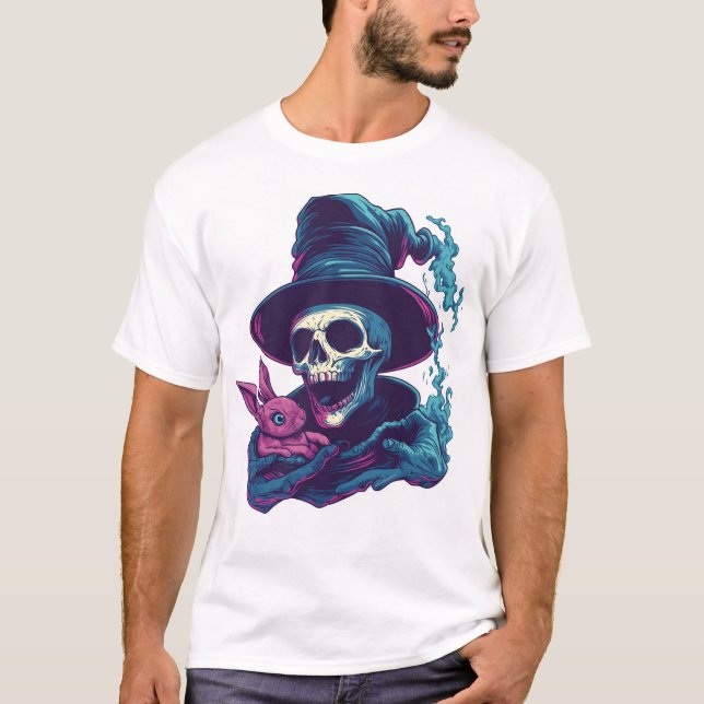 Camiseta Abra-Cadabra Bones � Funny Magic Skull (Anverso)