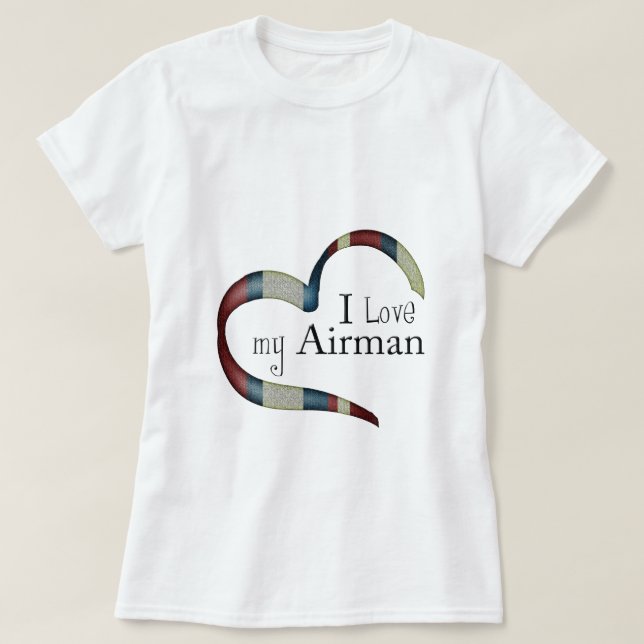 Camiseta Abra el corazón: Amo a mi aviador (Diseño del anverso)