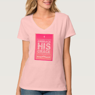 Camiseta "Abrace cuello en v rosado de las señoras de SU