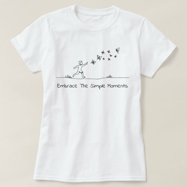 Camiseta Abrace los momentos simples - niños jugando afuera (Diseño del anverso)