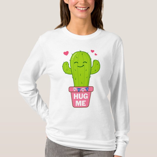 Camiseta abráceme, soy un cactus agradable (Anverso)