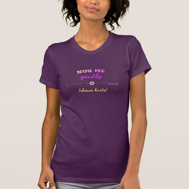 Camiseta Abráceme suavemente en rosa brillante (Anverso)