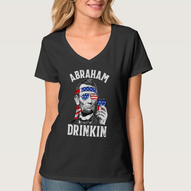 Camiseta Abraham Bebiendo Merica Abe Lincoln Beer 4 De J (Anverso)