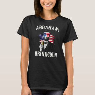 Camiseta Abraham Drinkcoln 4 De Julio Bebiendo Lincoln