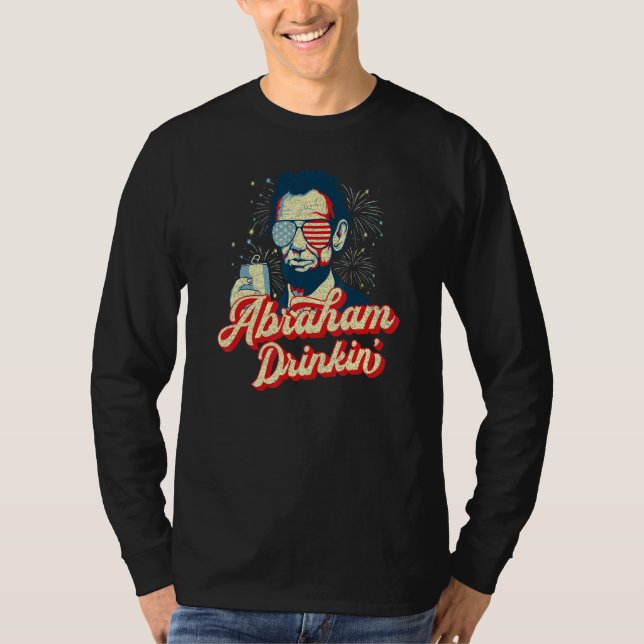 Camiseta Abraham Drinkin Abe Drinkin Como Lincoln Usa Julio (Anverso)