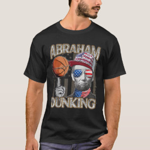 Camiseta Abraham Dunking Abe Lincoln Basketball Patriótico 