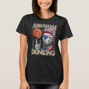Camiseta Abraham Dunking Abe Lincoln Basketball Patriótico