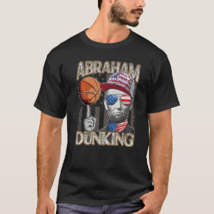 Camiseta Abraham Dunking Abe Lincoln Basketball Patriótico 