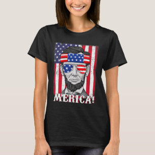 Camiseta Abraham Lincoln 4 De Julio Bandera Americana B