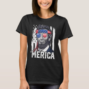 Camiseta Abraham Lincoln 4 De Julio Bandera Americana B