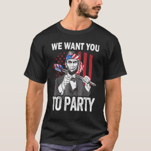 Camiseta Abraham Lincoln 4 De Julio Bandera Estadounidense