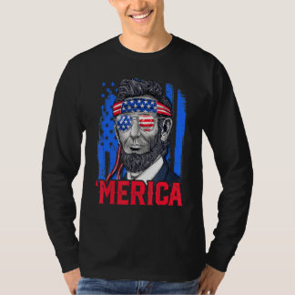 Camiseta Abraham Lincoln 4 De Julio Bandera Estadounidense