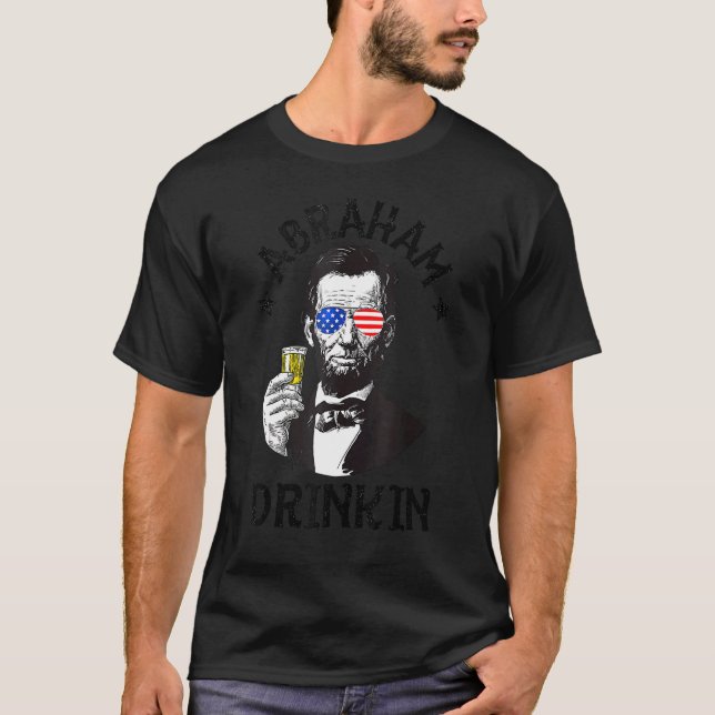 Camiseta Abraham Lincoln 4 De Julio Bebidas Mujeres 1 (Anverso)