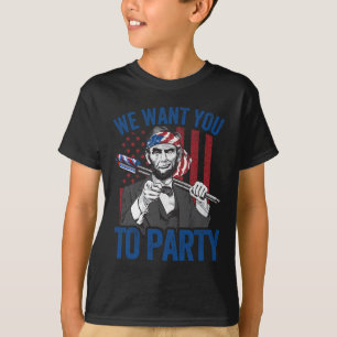 Camiseta Abraham Lincoln 4 De Julio Camisas Hombres Estadou