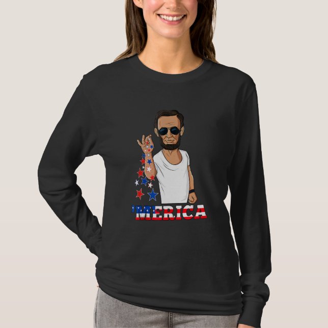 Camiseta Abraham Lincoln 4 De Julio De Merica (Anverso)