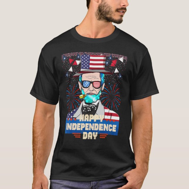 Camiseta Abraham Lincoln 4 De Julio Día De La Independencia (Anverso)