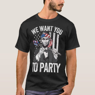 Camiseta Abraham Lincoln 4 De Julio Hombres Bandera Estadou