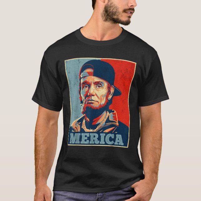 Camiseta Abraham Lincoln 4 De Julio Merica Hombres Mujeres  (Anverso)