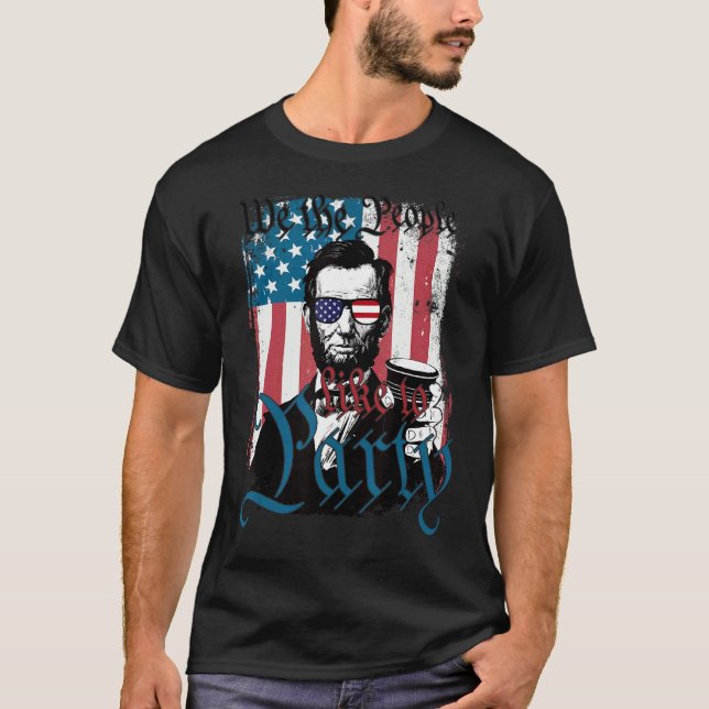 Camiseta Abraham Lincoln A La Gente Nos Gusta El Fiesta (Anverso)