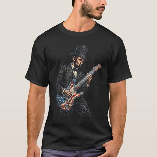 Camiseta Abraham Lincoln Abe Lincoln Tocando (Anverso)
