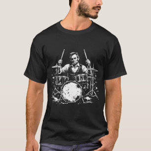Camiseta Abraham Lincoln Abe Lincoln Tocando Batería Bateri