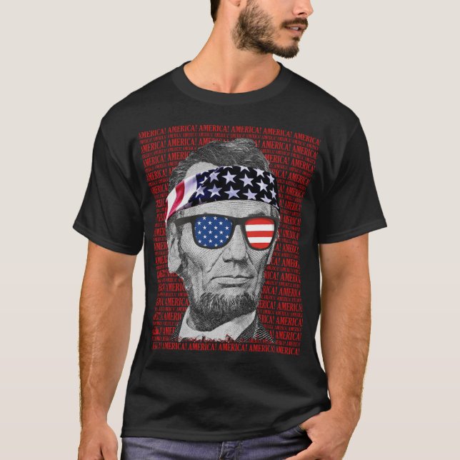 Camiseta ¡Abraham Lincoln America! Patriotic USA Vintage (Anverso)