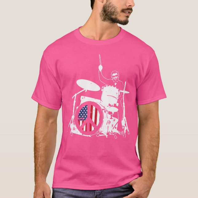 Camiseta Abraham Lincoln American Flag Drummer (Anverso)
