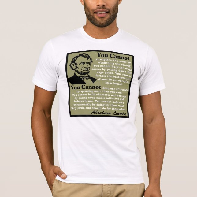 Camiseta Abraham Lincoln: ¡Ayuda usted mismo! (Anverso)