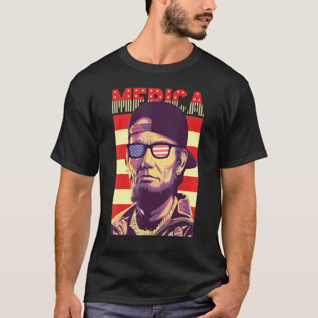 Camiseta Abraham Lincoln Bandera Americana (Anverso)
