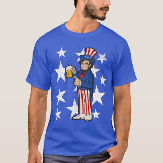 Camiseta Abraham Lincoln bebiendo una cerveza Graciosa 4 de