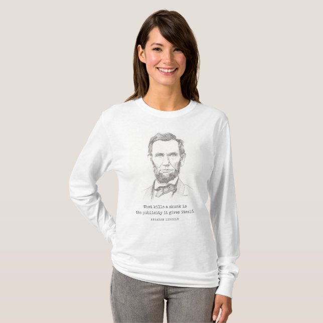 Camiseta Abraham Lincoln con una cita para la política de h (Anverso completo)