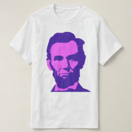 Camiseta Abraham Lincoln en el arte pop rosa y morado