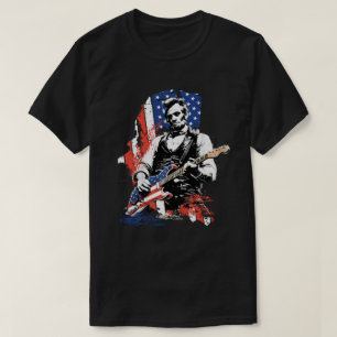 Camiseta Abraham Lincoln estrella de rock   Bandera patriót