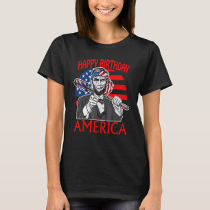 Camiseta Abraham Lincoln Happy Birday America