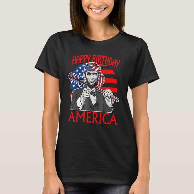 Camiseta Abraham Lincoln Happy Birday America (Anverso)