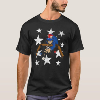 Camiseta Abraham Lincoln Playing Billiards  4th Of July Poo